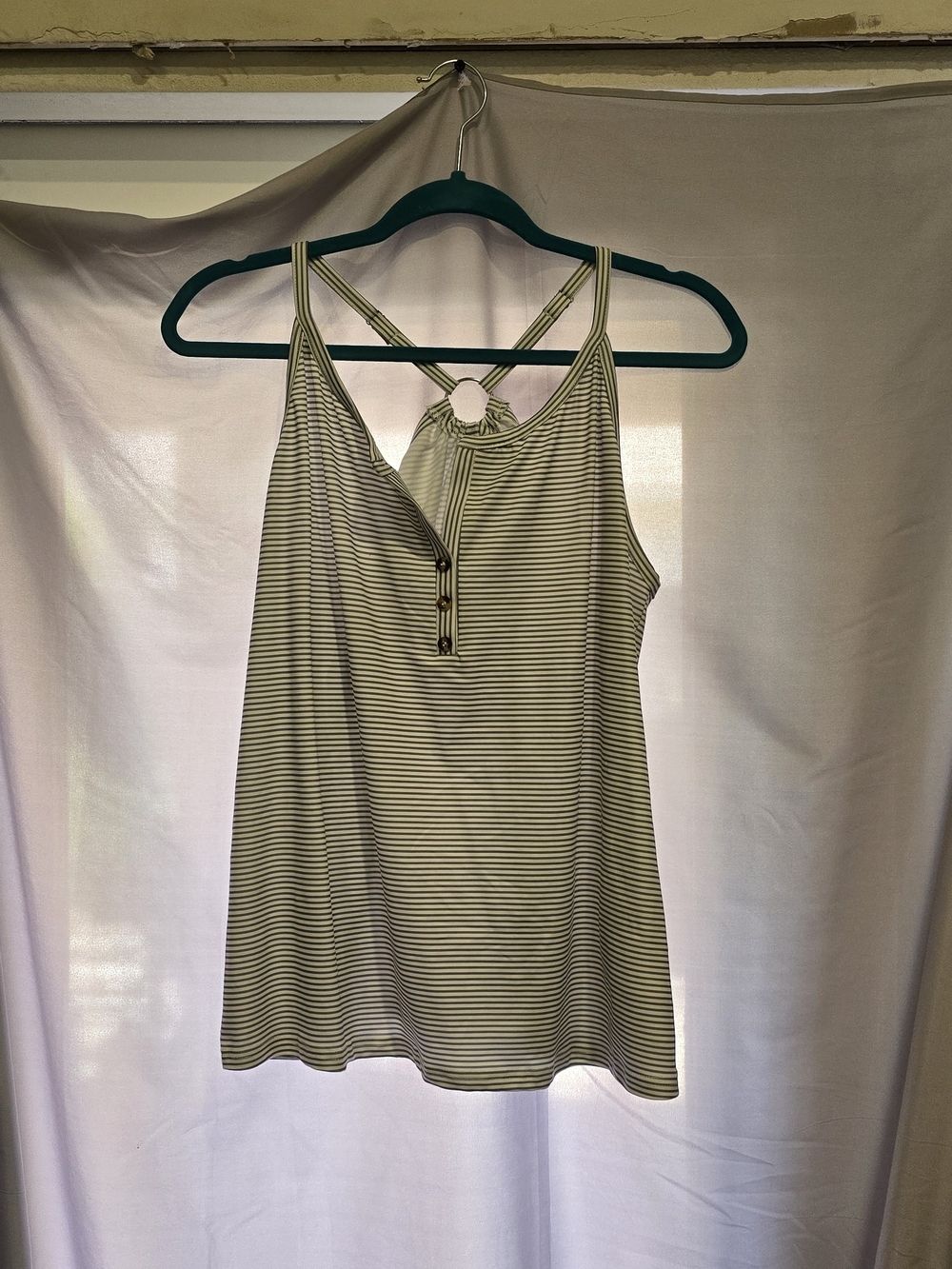 Amazon Gray & White Striped Ring-Back Tank